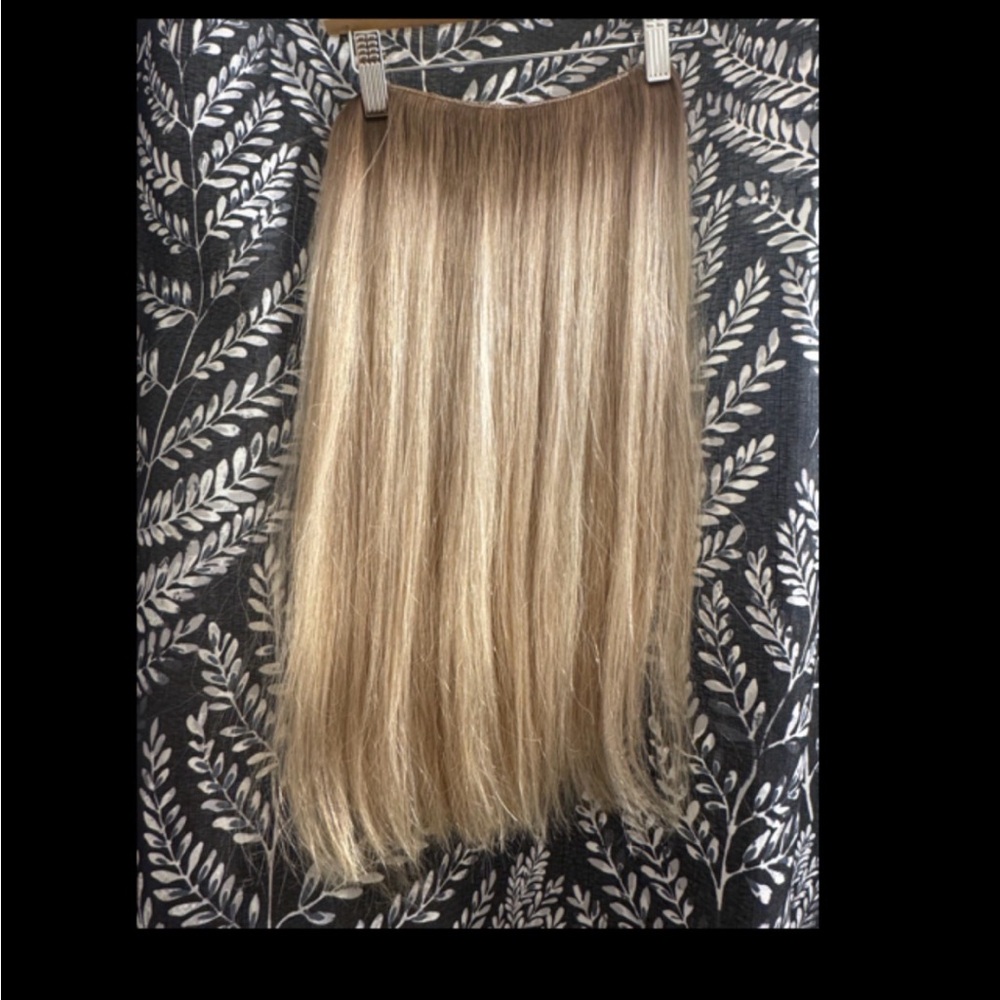 Luxurious Halo Couture custom colored Blonde halo Hair Extensions 18”